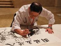 粥長題詞寫八駿五福圖畫名