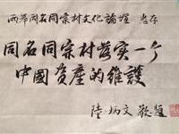 陆炳文为文化论坛传经送宝